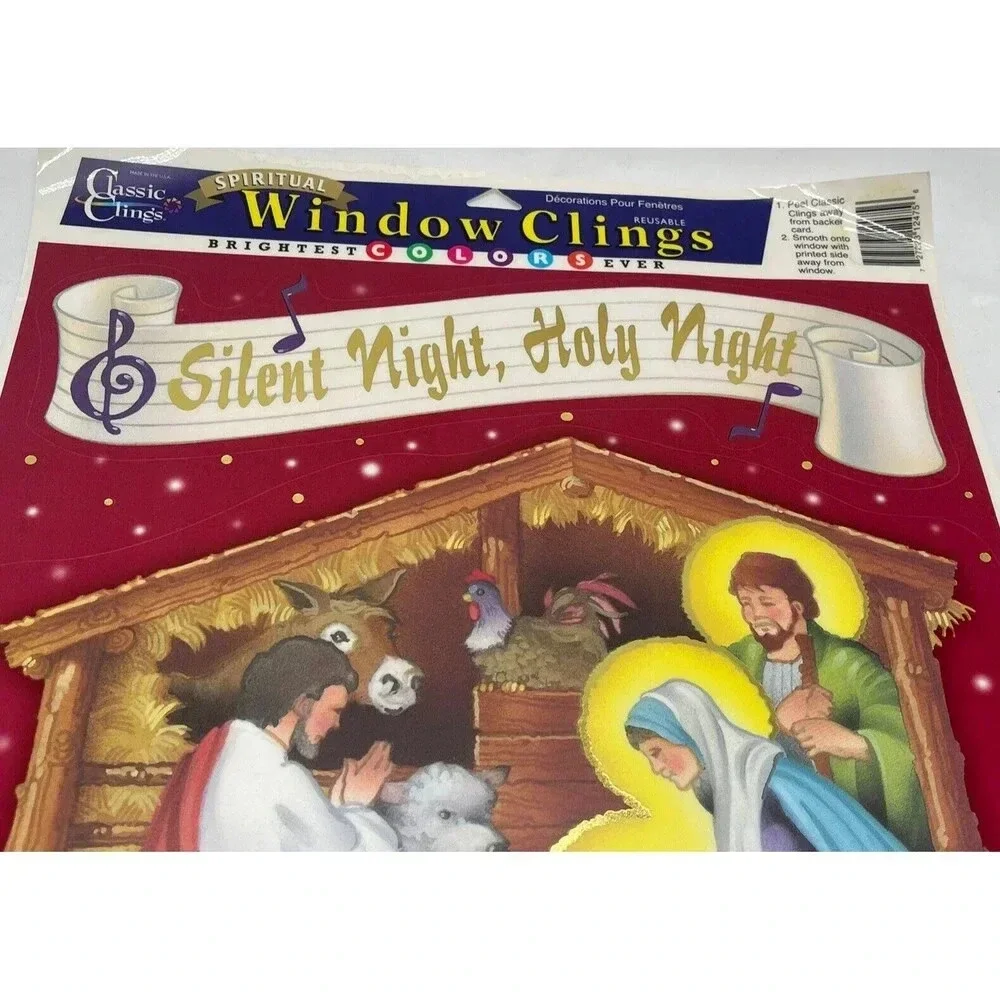 Vintage Window Decorations - Silent Night - Spiritual Clings - Lord Theme New